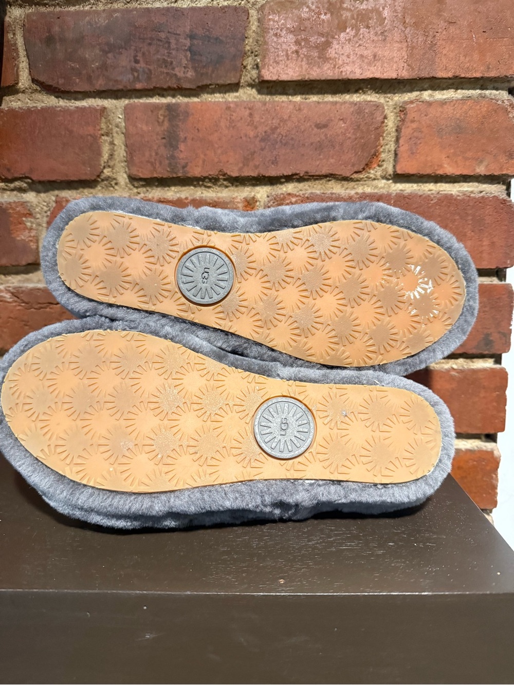 UGG Gray Plush Multi-Band Slide Slippers - Picture 5 of 5